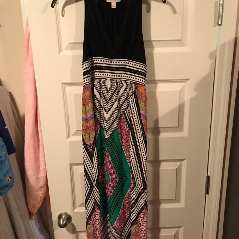 d b racer back colorful maxi dress